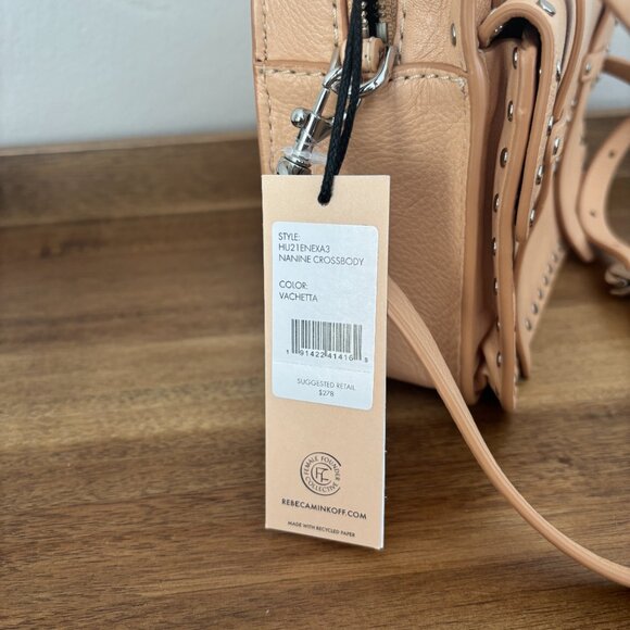 Rebecca Minkoff Nanine Light Vachetta Peach Leather Crossbody New - Picture 3 of 13